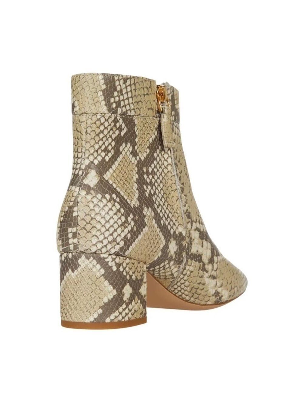 Nib Ralph Lauren Wynne II Python Embossed Leather Block Heel Booties Boots - Picture 4 of 16
